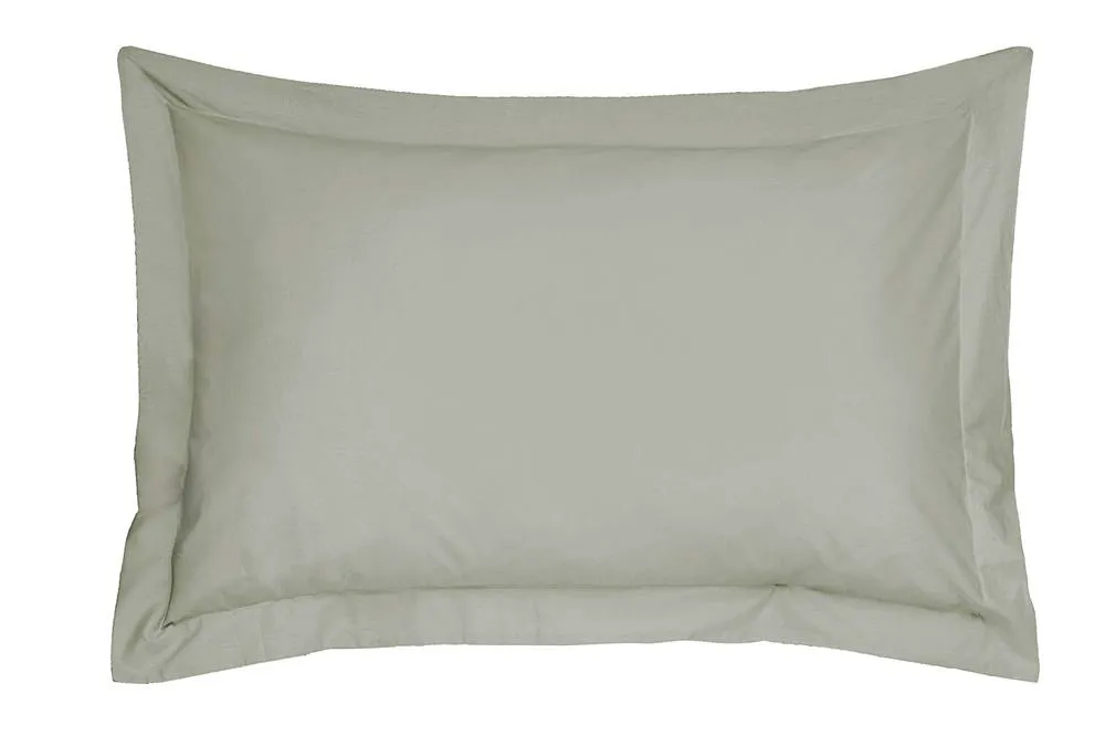 Smart Living Polycotton Oxford Pillowcases Pair 48x74cm Flanged Bedding in Natural 2