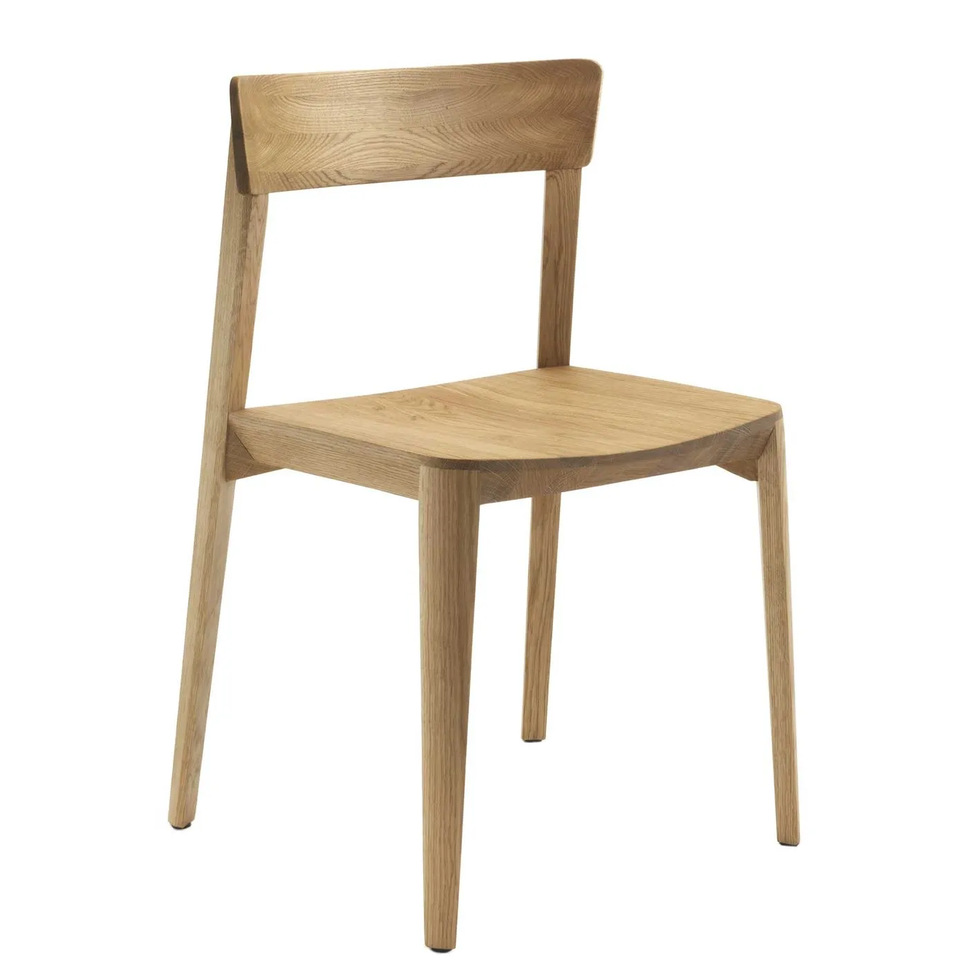 Riva 1920 Mia Wood Dining Chair - Brown - Oak - Plain - W49.5 x D48 x H81.5cm - Barker & Stonehouse