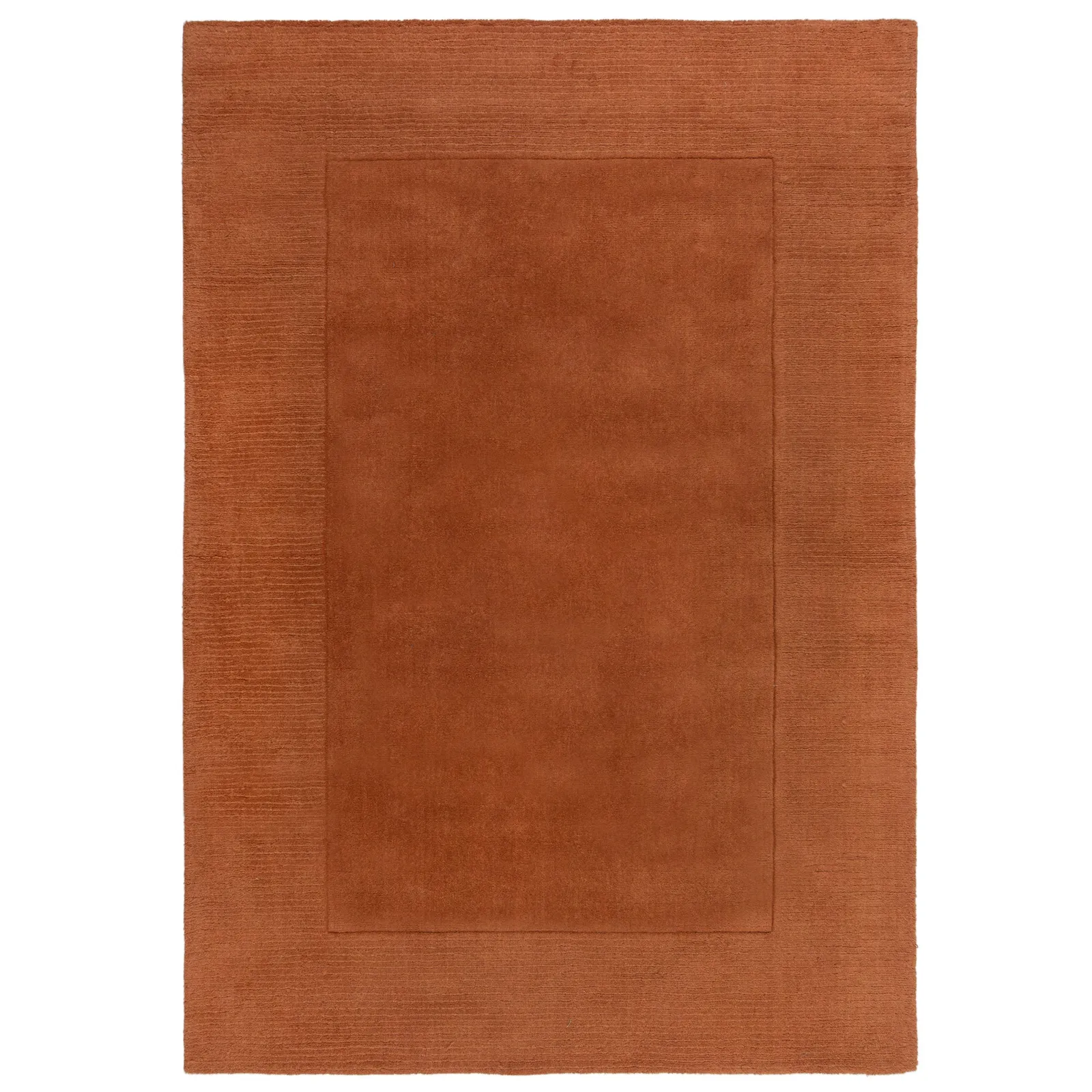 Boston Wool Border Rug Orange