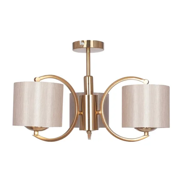 Arcadia 3 Curved Arm Semi Flush Pendant 3