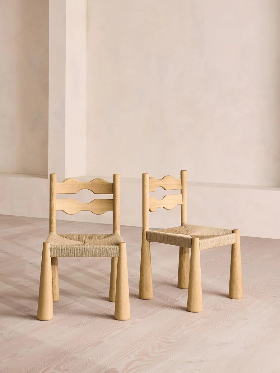 Pair of Manuel Dining Chairs, Light Oak