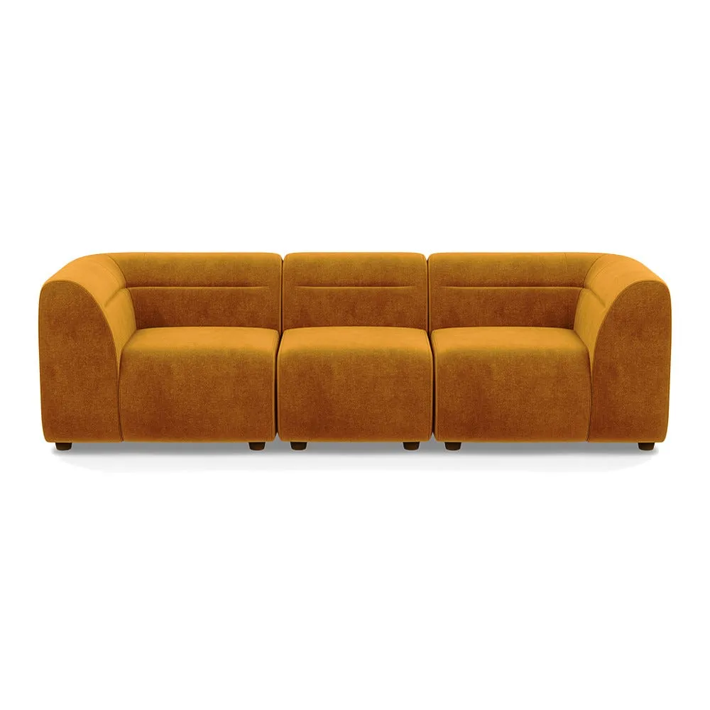 Heal's Lilli 3 Seater Sofa Smart Luxe Velvet Cognac Natural Beech Feet 1
