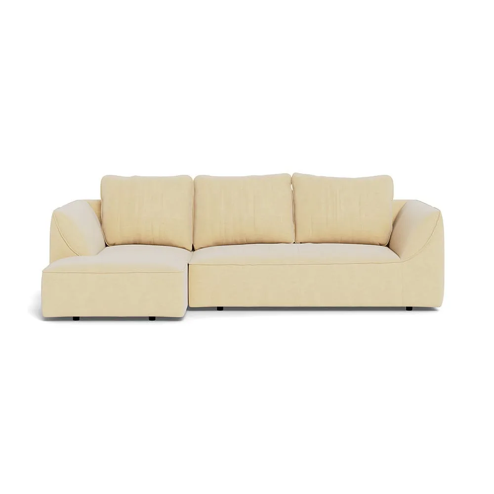 Heal's Morven Left Hand Facing Corner Chaise Sofa Smart Luxe Velvet Biscuit 1