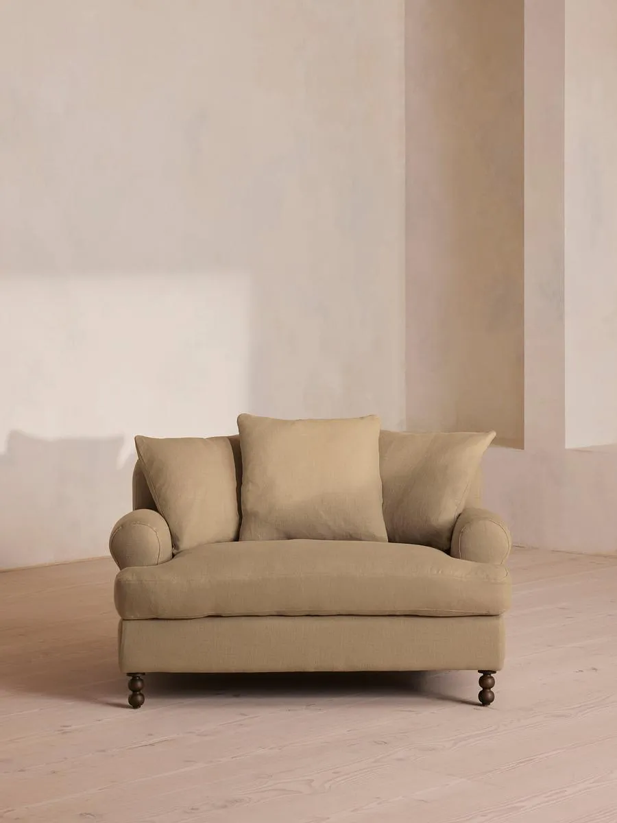 Audrey Loveseat, Linen, Wheat
