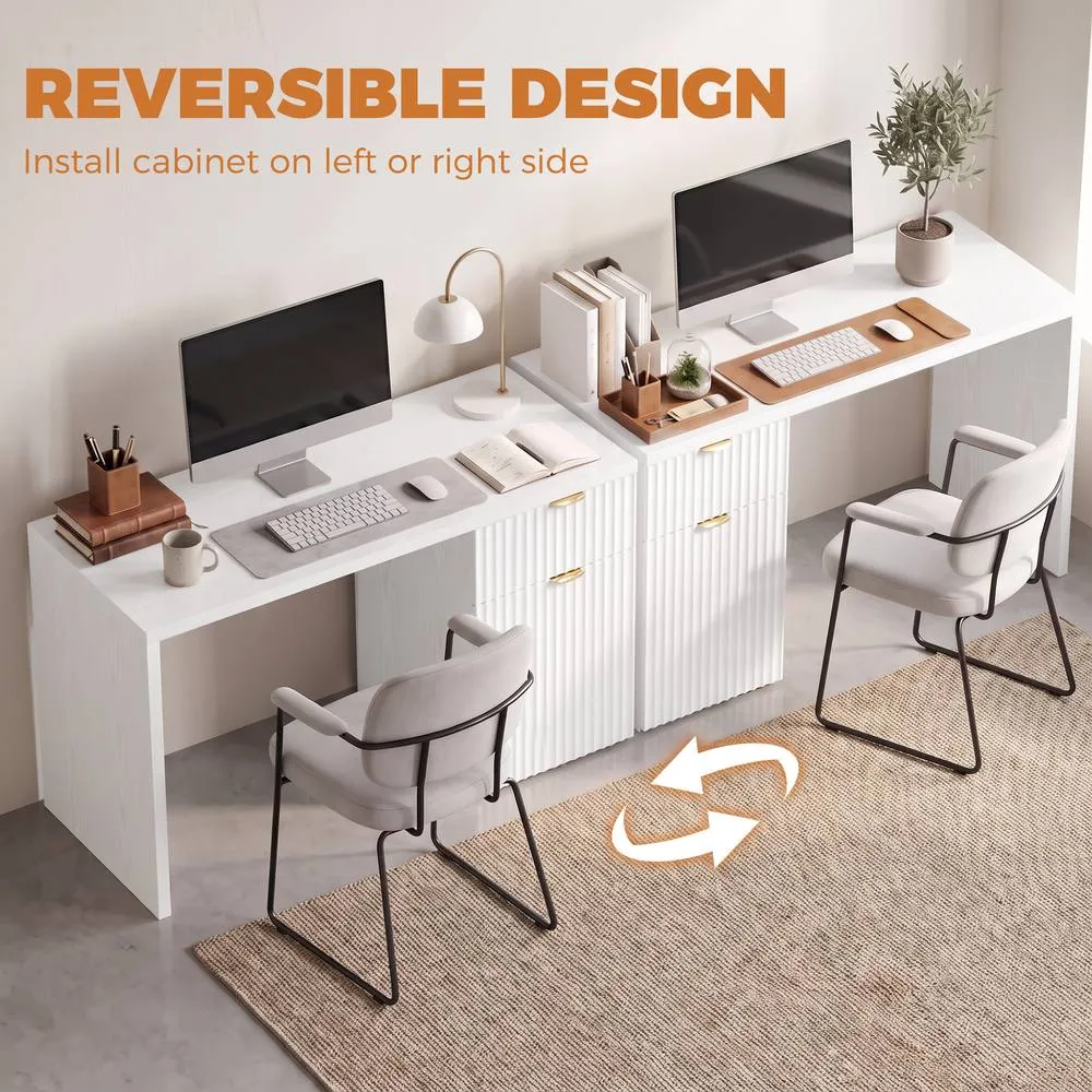 HOMCOM Computer Desk with Drawer, Reversible Office Des, White 4
