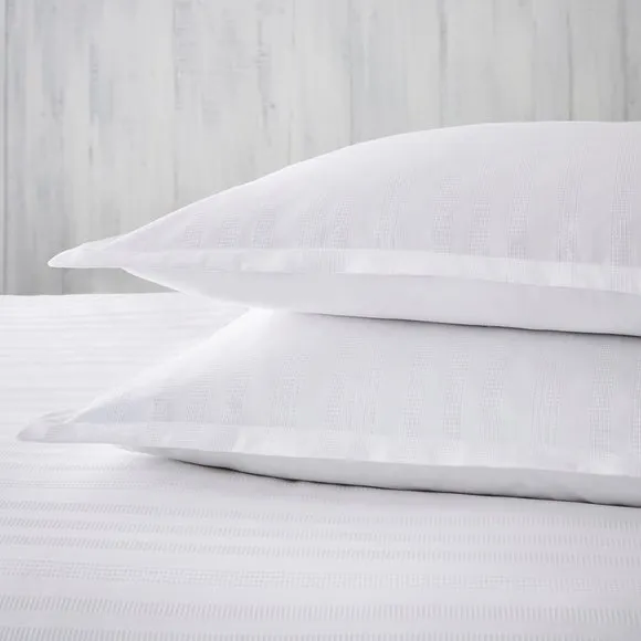 Dorma Purity Staunton White 100% Cotton Oxford Pillowcase Pair