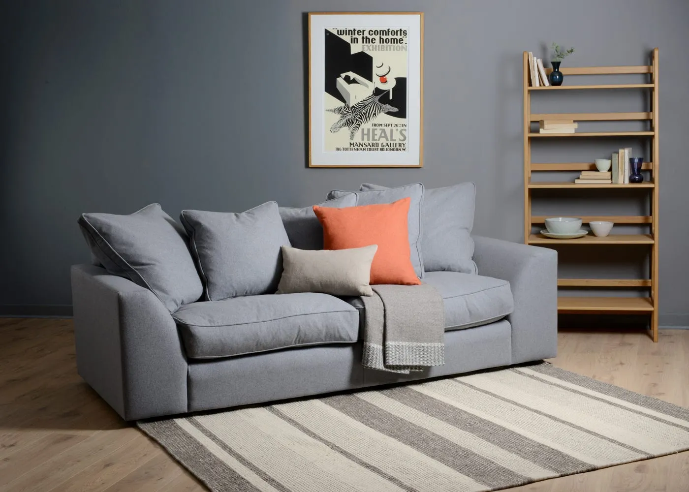 Heal's Cumulus 4 Seater Sofa Cotton Grain Black Feet 4
