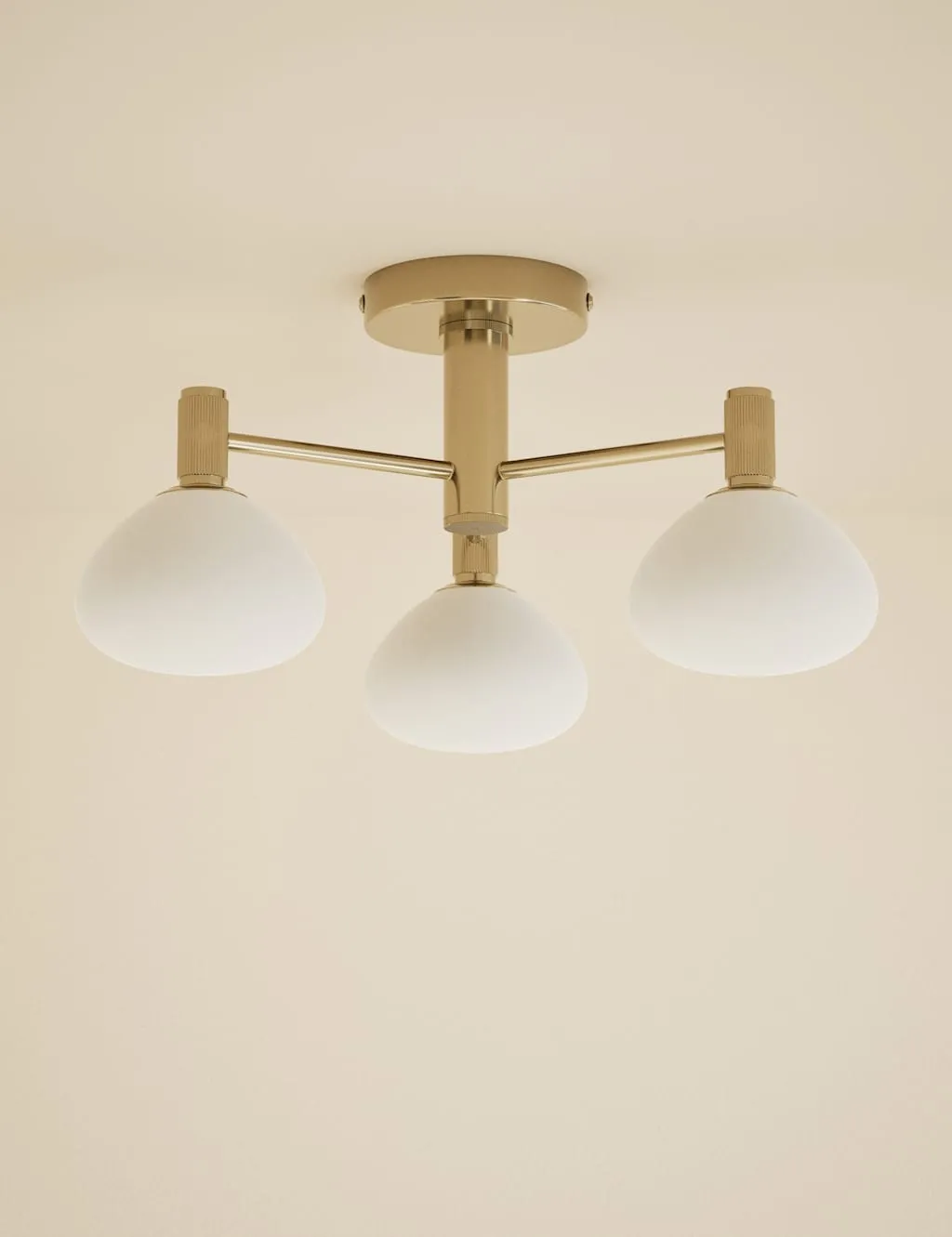 M&S Soft Organic Form 3 Light Ceiling Light Antique Brass