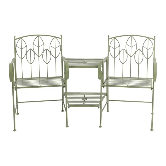 Rustic Leaf Metal Companion Seat Set 5