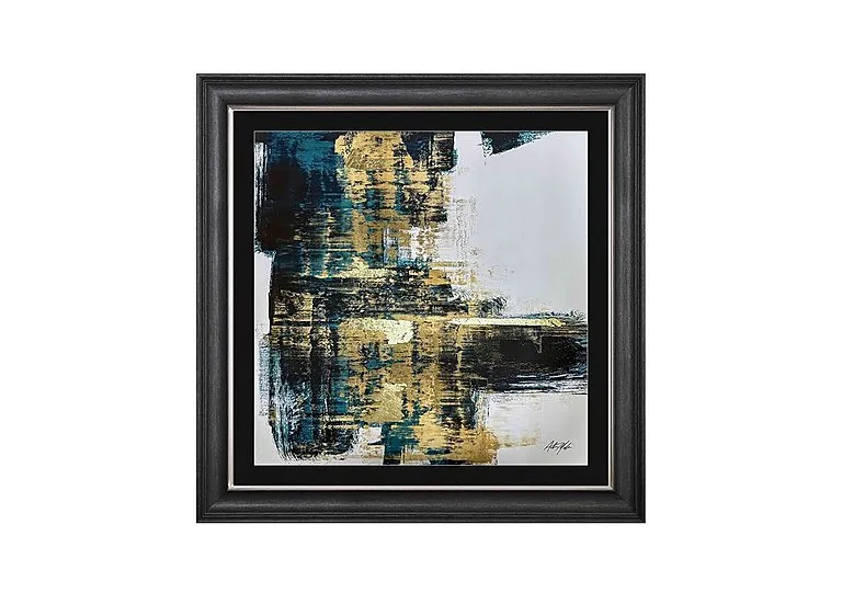 Teal and Gold Abstract II Framed Picture