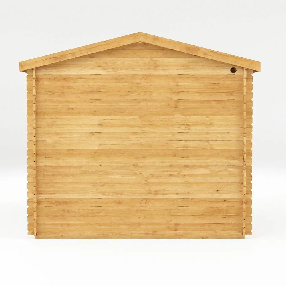 Mercia 5 x 3 m Corner Lodge Plus 28 mm Log Cabin with Side Shed in Brown 6