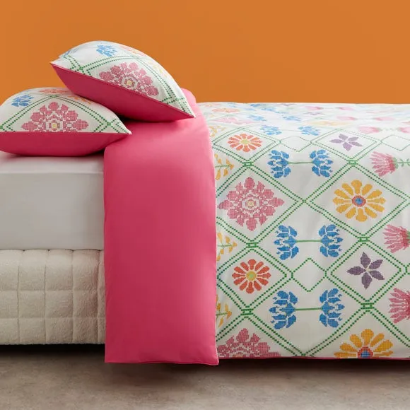 Yinka Ilori Net Floral 100% Cotton Duvet Cover & Pillowcase Set 5