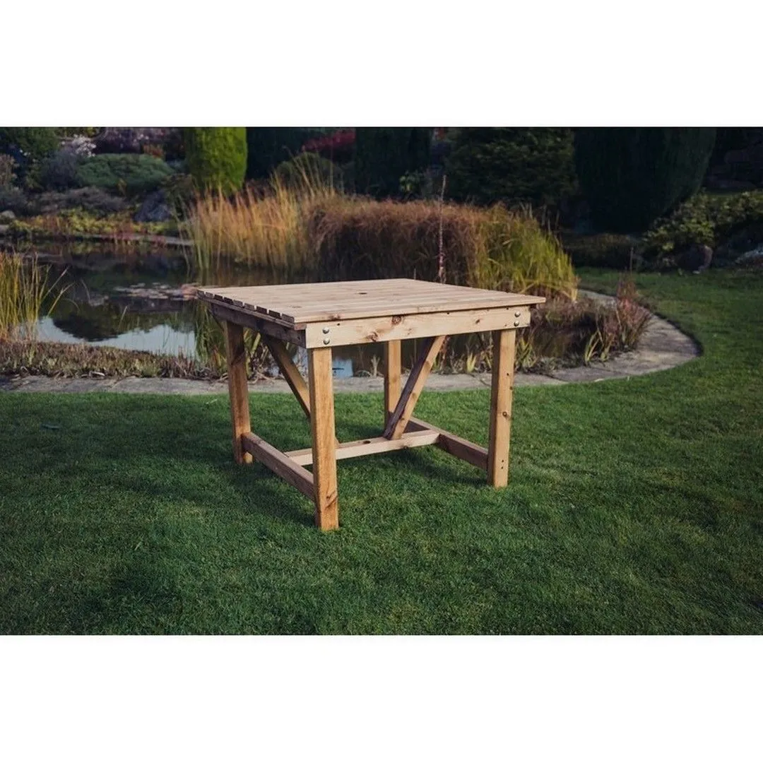 Churnet Valley Garden Furniture Ltd Valley Table - L86 x W99 x H75 cm - Flat Pack - Min. Assembly Required in Brown 2