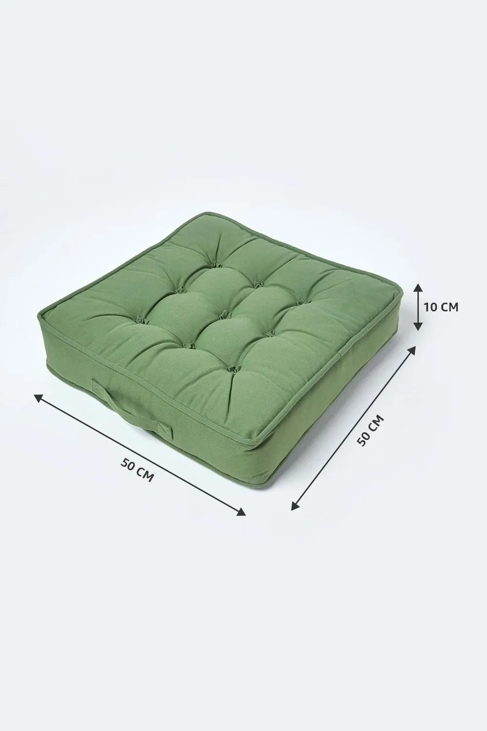 Homescapes Cotton Armchair Booster Cushion in Dark Green 5