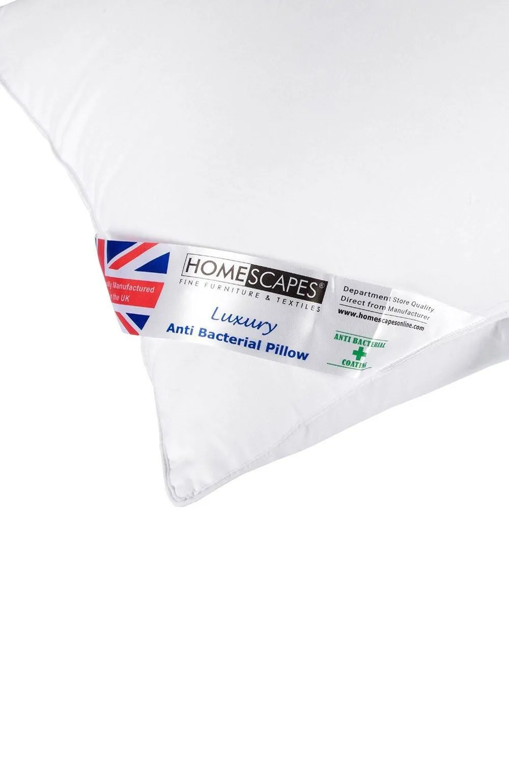Homescapes Anti Bacterial Pillow Super Microfibre Extra Fill, 48 x 74 cm in White 2