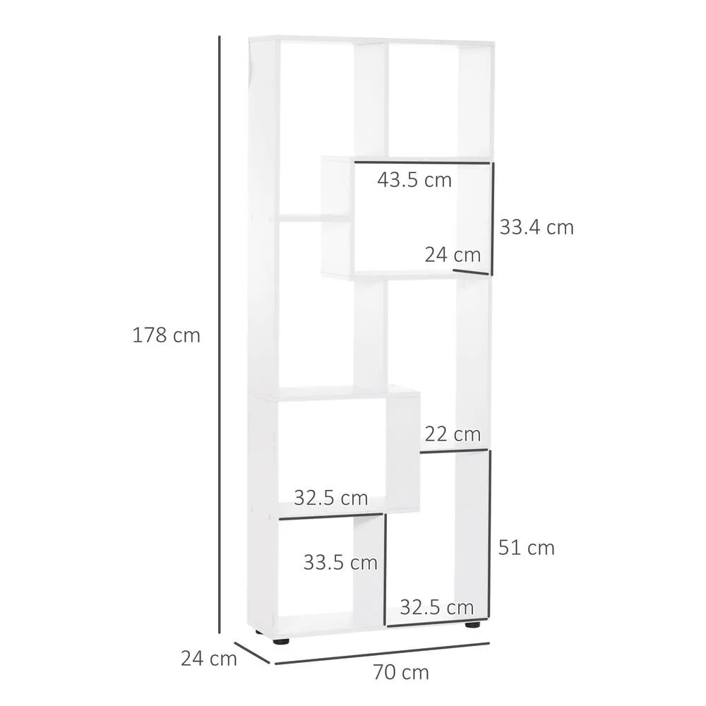 HOMCOM Modern Room Divider, 8 Cube, 70 x 24 x 178 cm, White 3