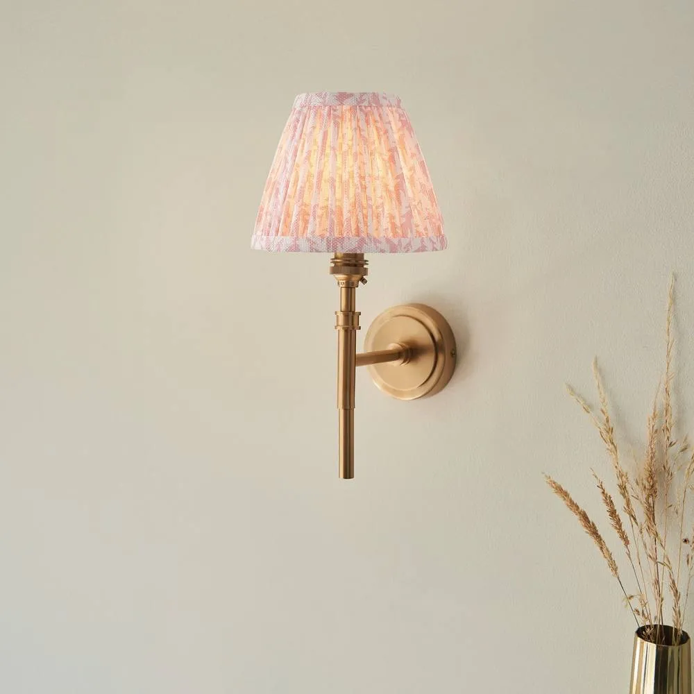 Netlighting Chester Wall Light Peach Fabric Leaf Shade 16cm B22 2