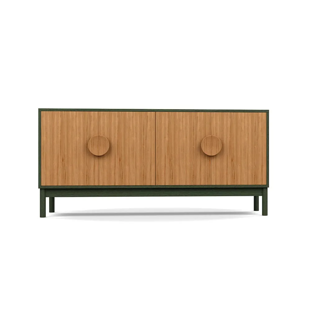 Heal's Tinta Sideboard Green Stain Frame Natural Oak Doors 1