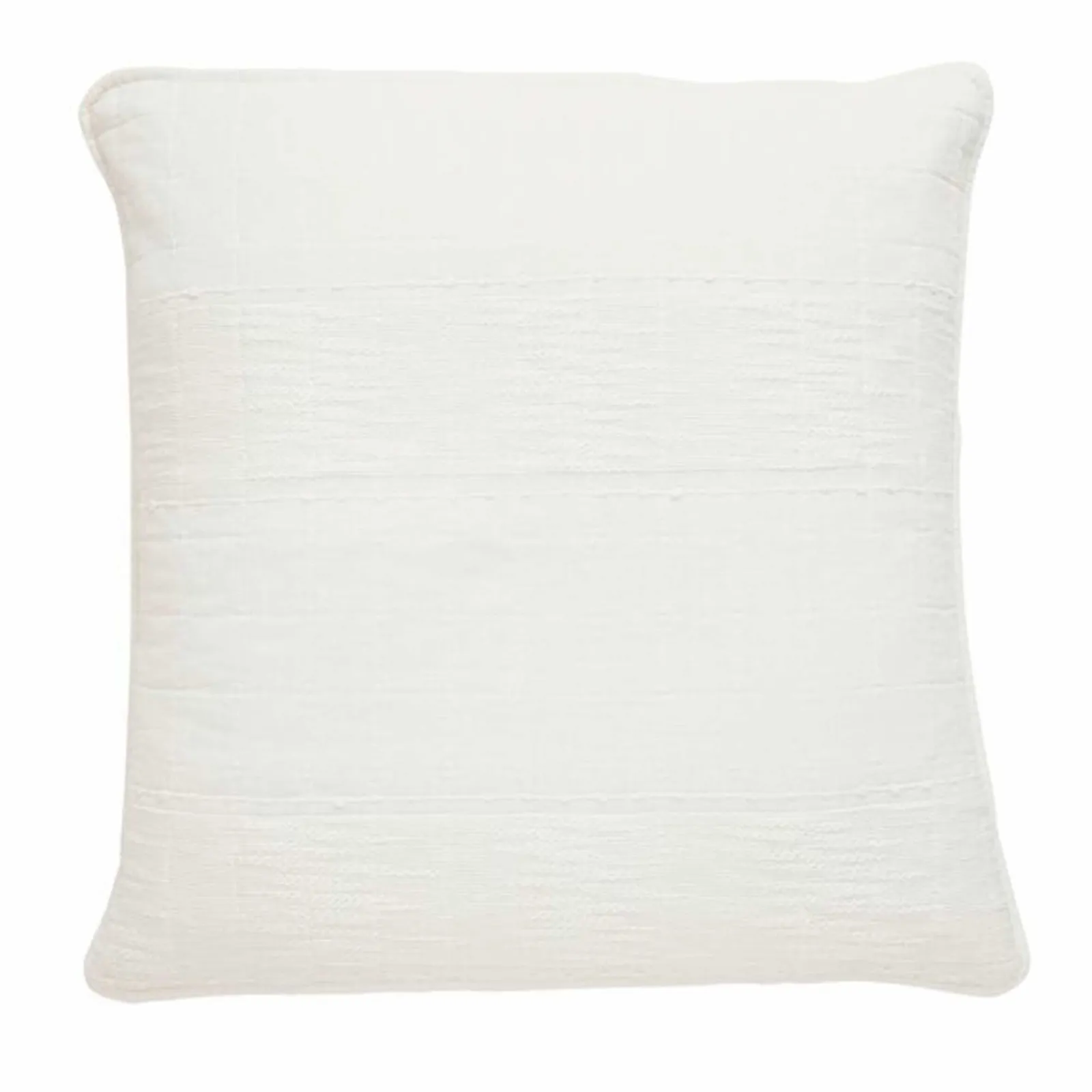 Large Quilted Cushion, Square, White Cotton | Barker & Stonehouse