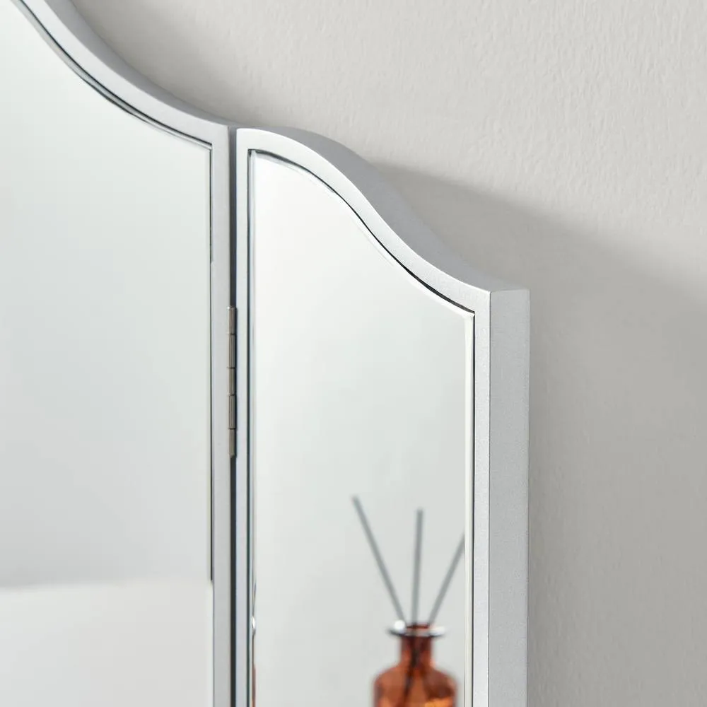 FurnitureboxUK Venetian Vintage Style Silver Tri-Fold Vanity Mirror 3