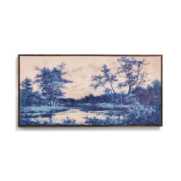 Textured Forest Landscape Hand Finished Framed Canvas 3