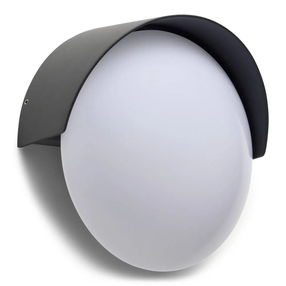 Netlighting Auro Outdoor Flush Wall Lamp Black Sandblasted LED 6.2W IP54 On Off