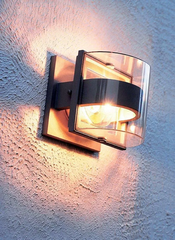 Netlighting Frida 1 Light Indoor Small Wall Light Graphite IP54 E27 in Grey 2