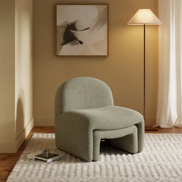 Monty Bobble Chenille Accent Chair And Footstool 2