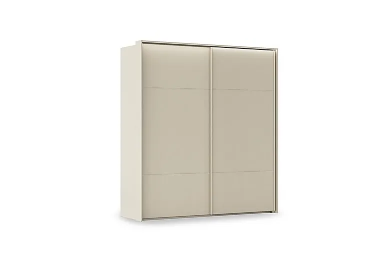 Haven 210cm 2 Door Slider Wardrobe with Décor Doors and Lights