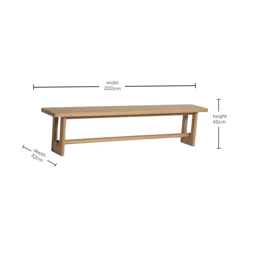 Olav Dining Bench 200Cm, Brown Oak | W200cm | Barker & Stonehouse 4