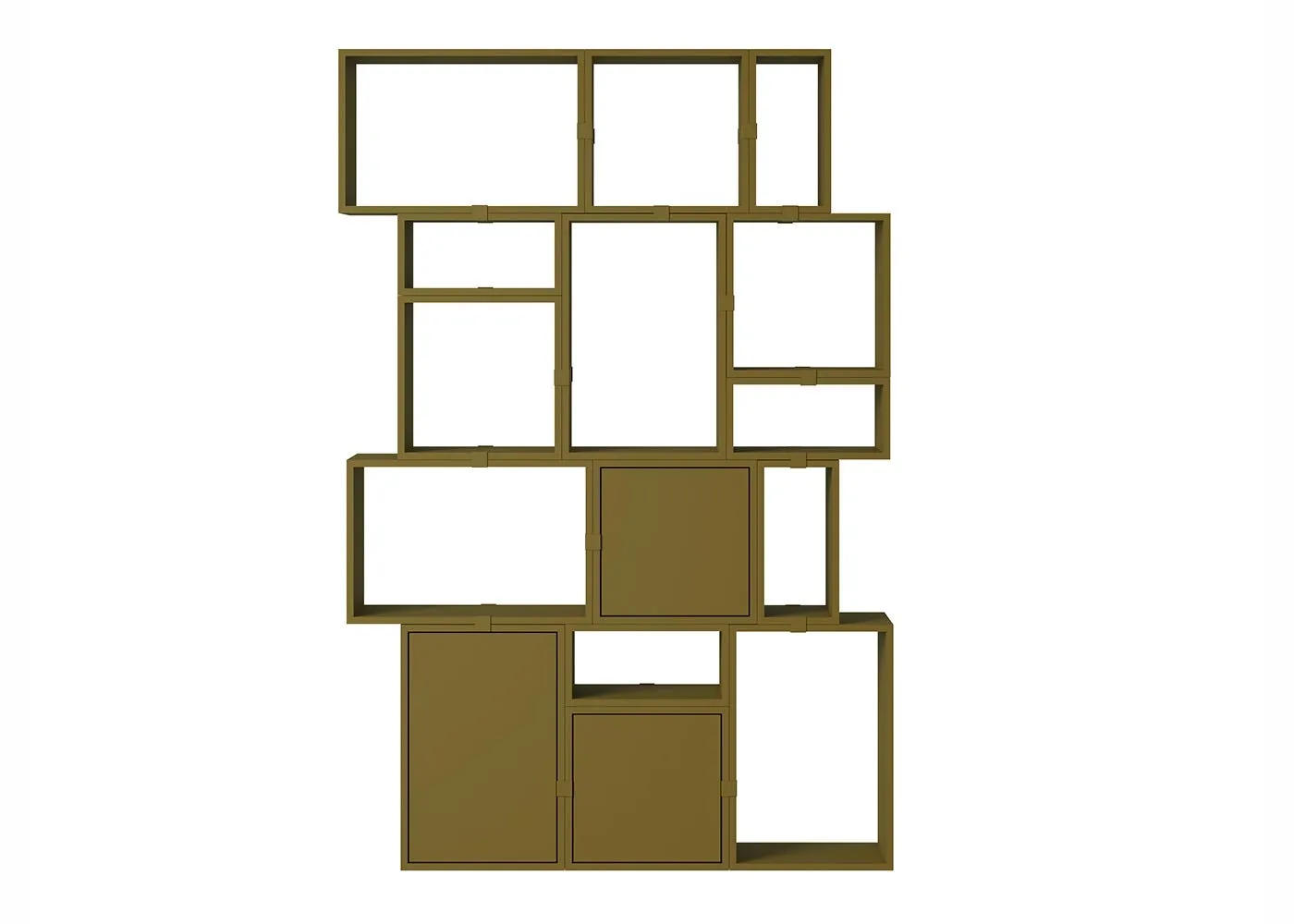 Muuto Stacked Storage System Bookcase Configuration 2 Brown Green 1