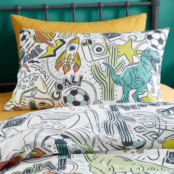 Bedlam Doodle Zoom Duvet Cover & Pillowcase Set 2