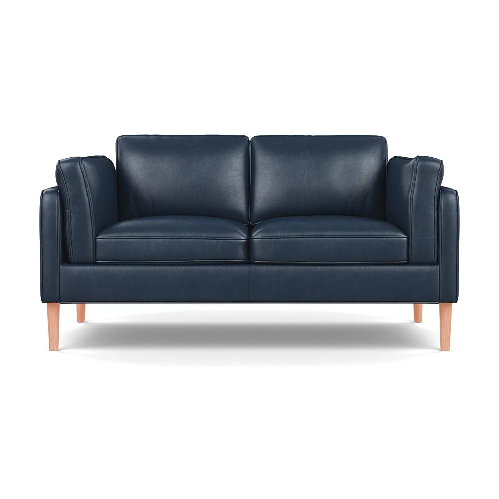Heal's Sonno 2 Str Sofa Stonewash Leather Navy Blue 279 Natural Feet 1