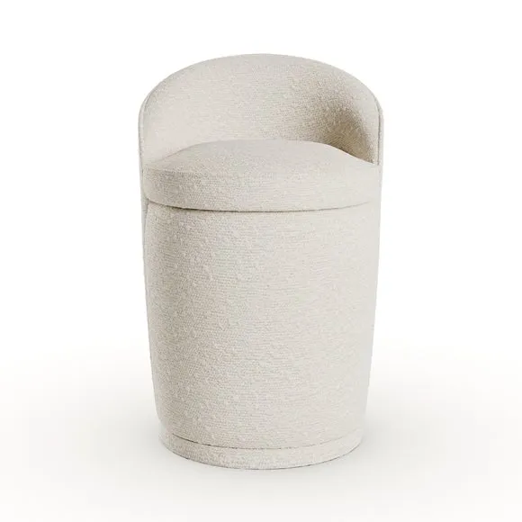 Estelle Boucle Swivel Storage Stool 6