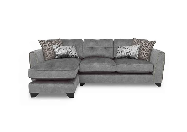 Mariah Fabric Classic Back Left Hand Facing Chaise End Sofa - Dapple Silver