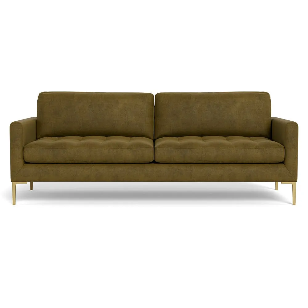 Heal's Eton 4 Seater Sofa Smart Luxe Velvet Peridot Brass Feet 1