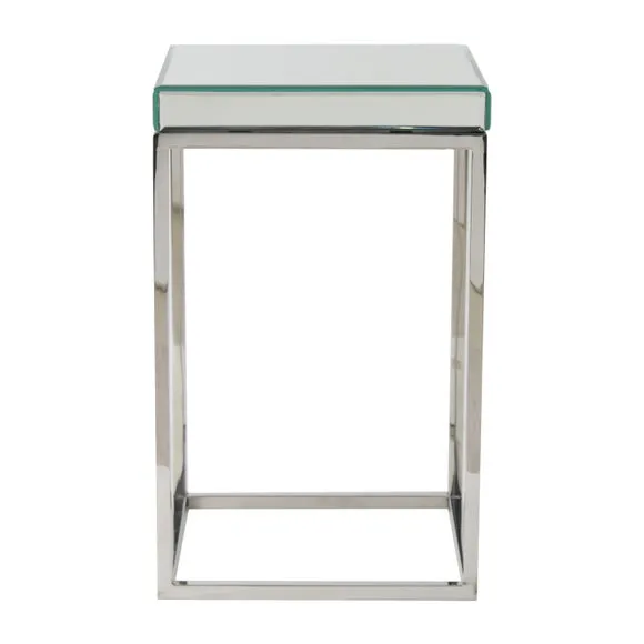 Elysee Small Square Side Table, Mirrored Glass 4