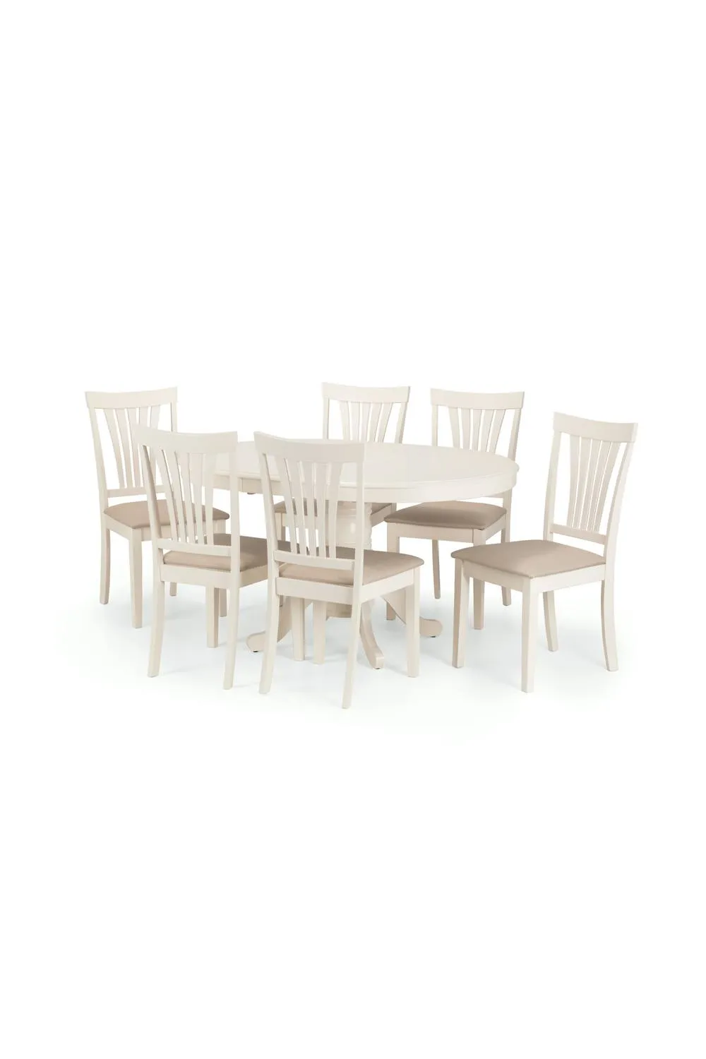 Julian Bowen Stanmore Round to Oval Extending 4-6 Seater Dining Table in Ivory 5