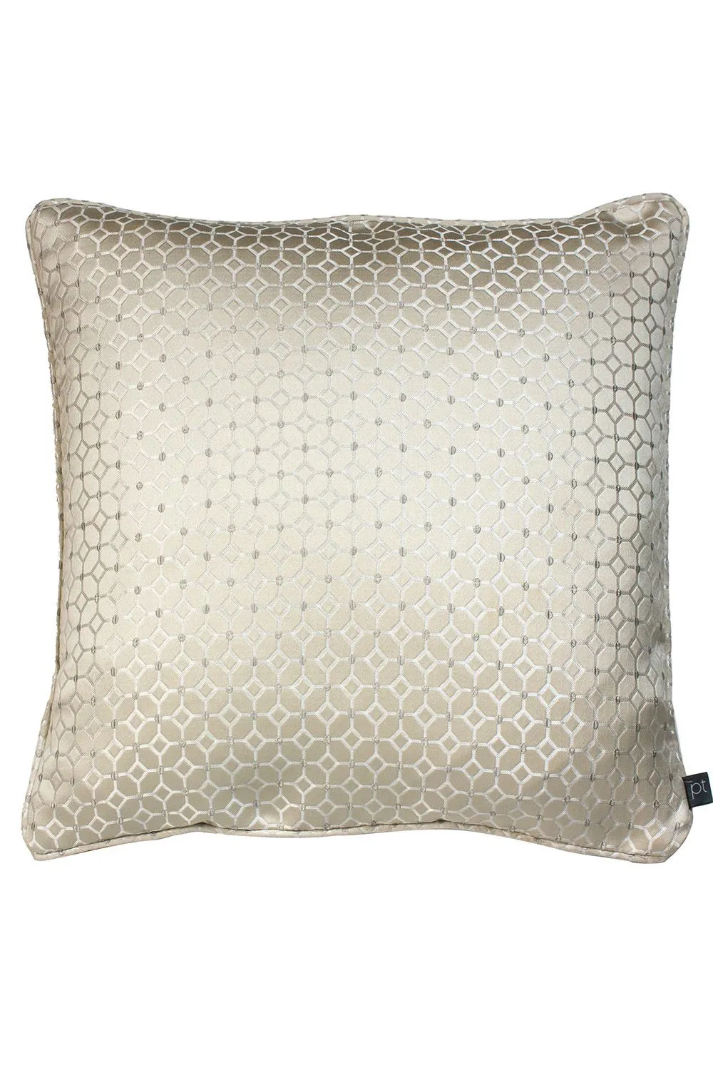 Prestigious Textiles Frame Embroidered Geometric Cushion in Metallics