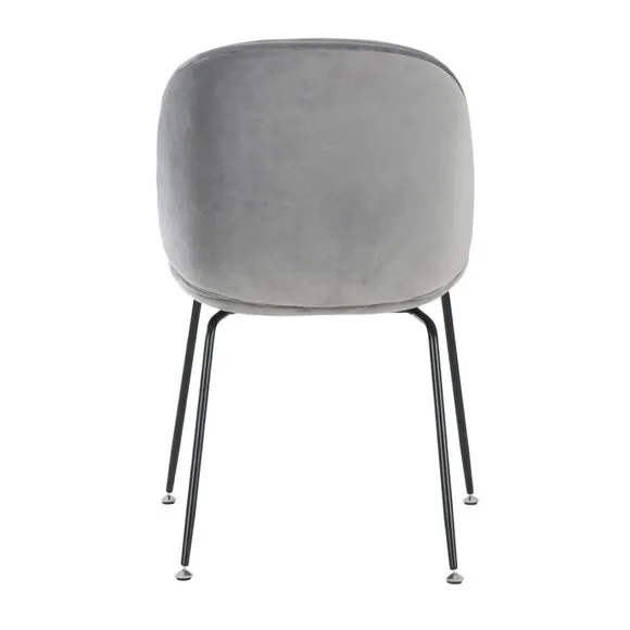 Fusion Living Luxurious Velvet Dining Chair with Black Metal Legs 6