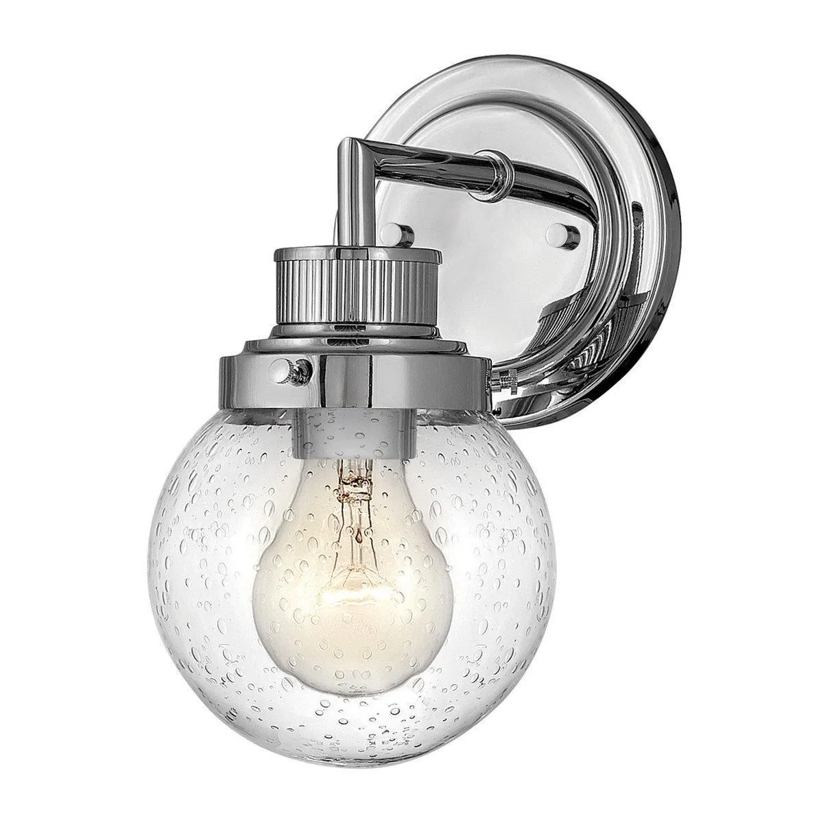 Netlighting Hinkley Poppy Bathroom Wall Lamp Polished Chrome IP44 in Grey