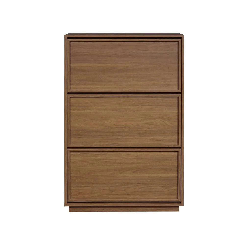 sweeek Shoe cabinet with 3 flip drawers wood decor in Dark Brown 3