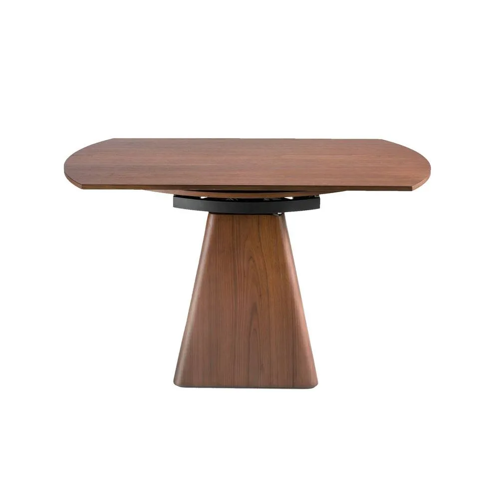 Angel Cerda Model Round Walnut Veneer Extending Dining Table 2