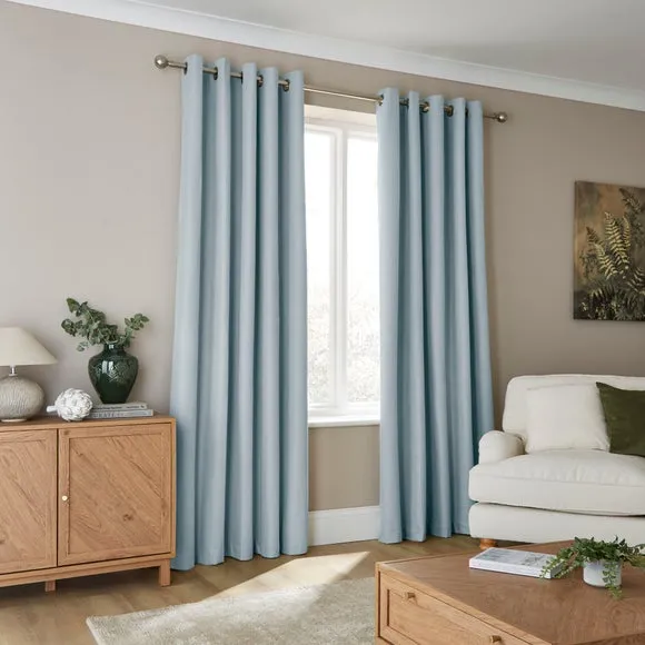 Rotterdam Herringbone Blackout Eyelet Curtains 2