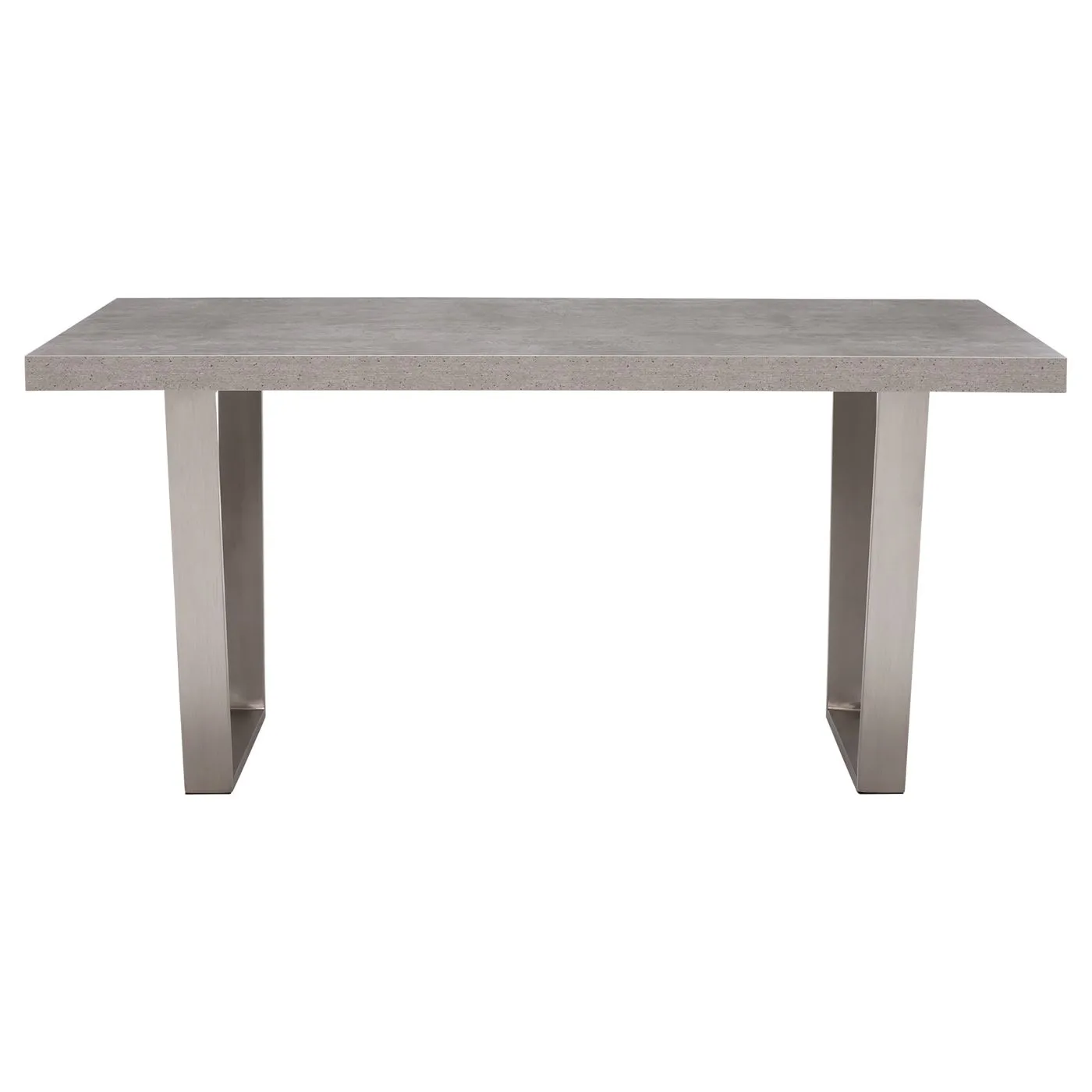 Concrete Effect Dining Table With Stainless Steel Legs - W135 x D80 x H75cm - Barker & Stonehouse