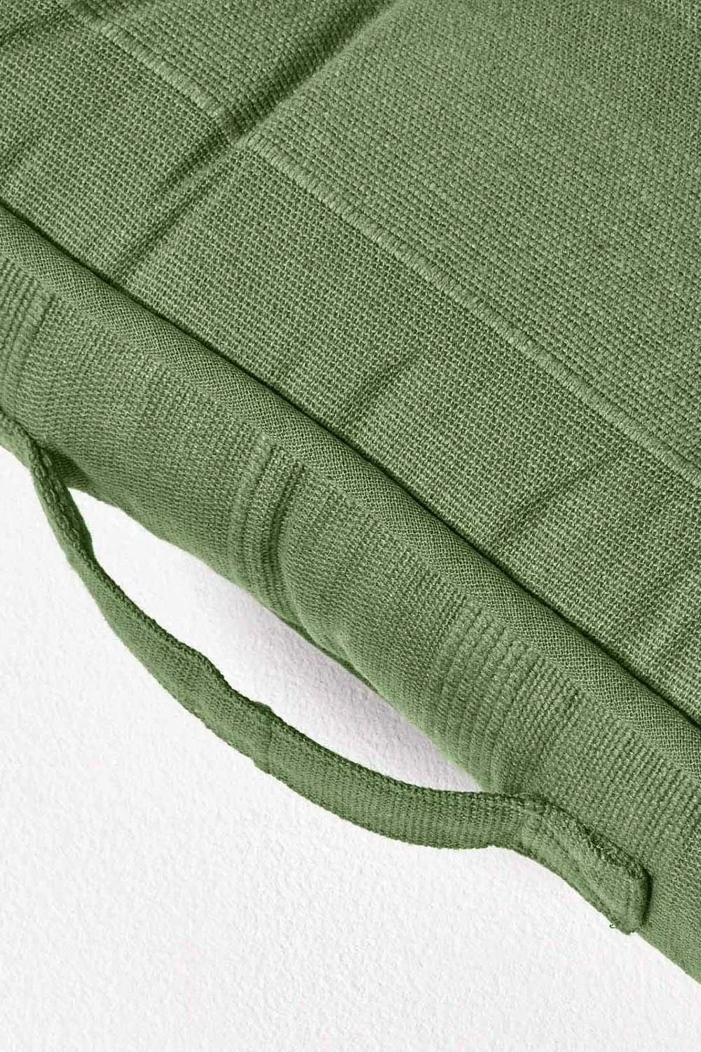 Homescapes Rajput Ribbed Cotton Floor Cushion in Dark Olive 4