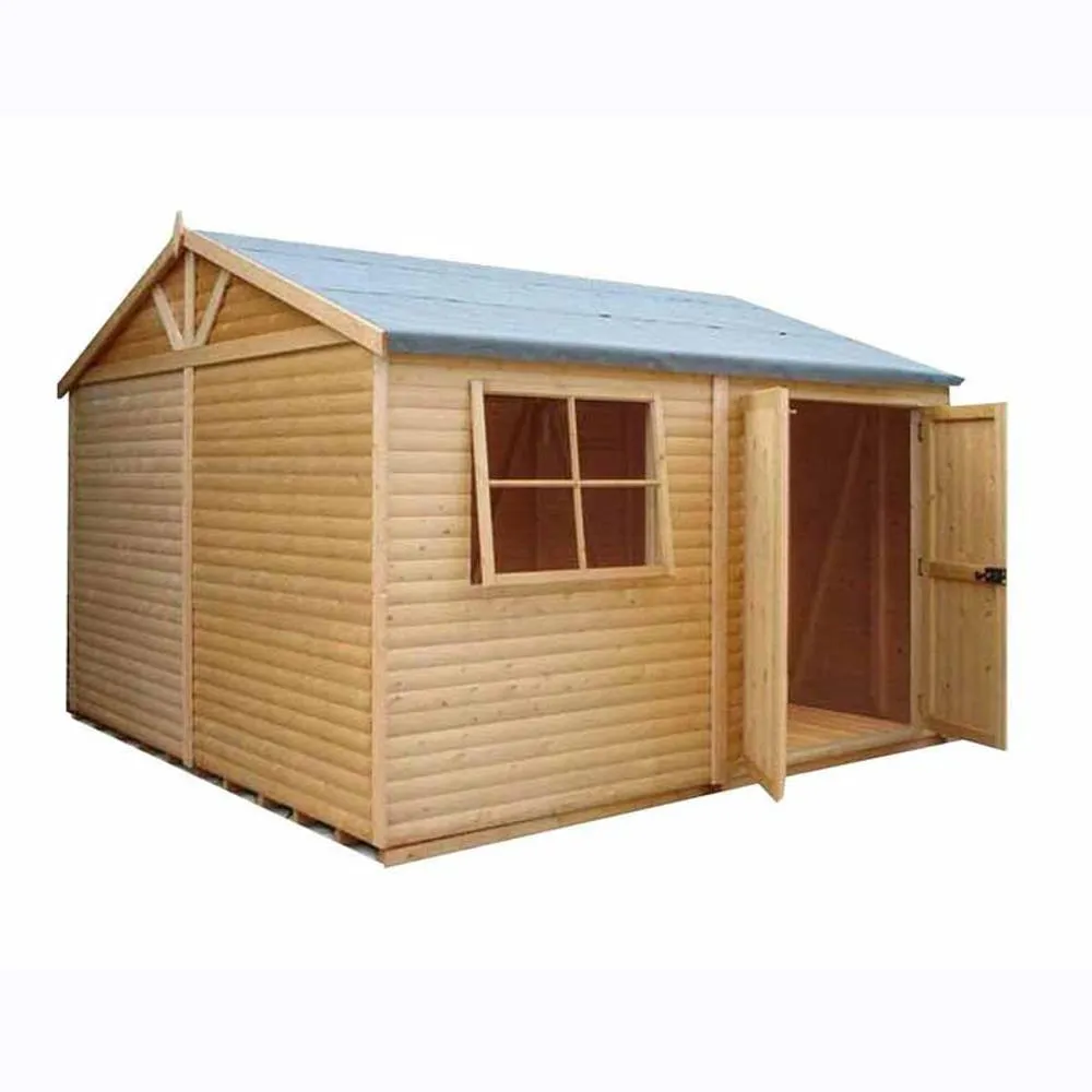 Shires Shiplap Mammoth Loglap 12x12 ft Shed Double Door - One Opening Window in Blue 2