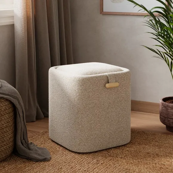 Pebble Boucle Tray Table Storage Footstool