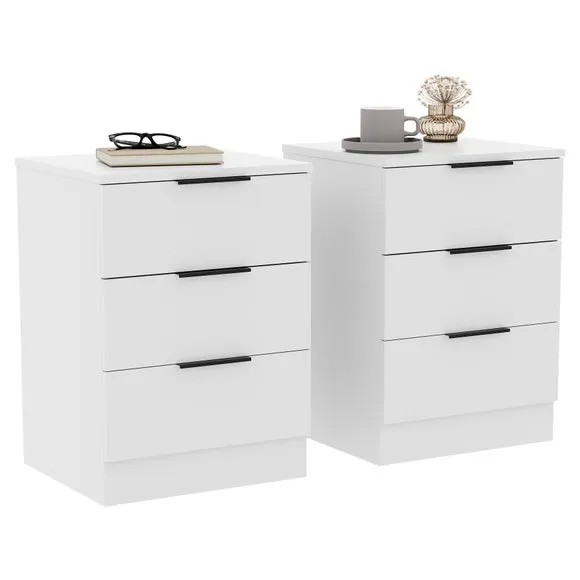 Hayes Set of 2 3 Drawer Bedside Tables 6
