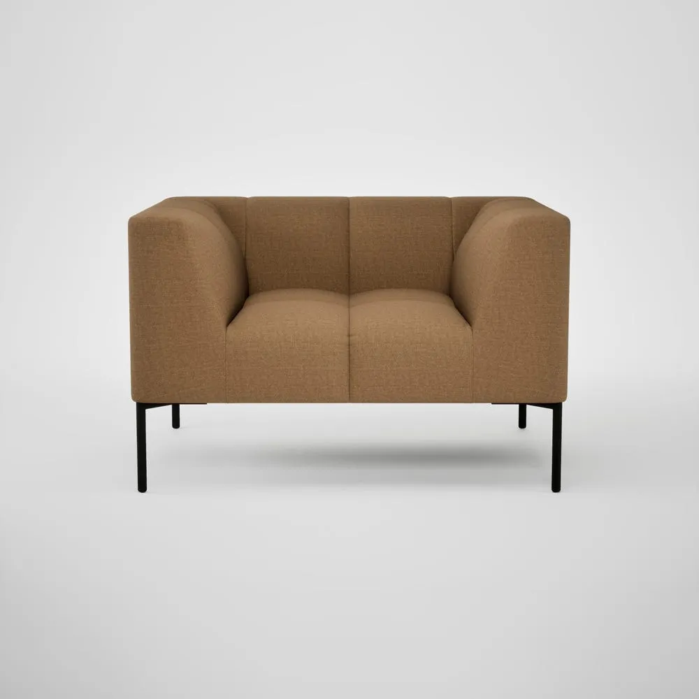 Heal's Quadro Armchair Siena Cotton Clay Black Feet 1